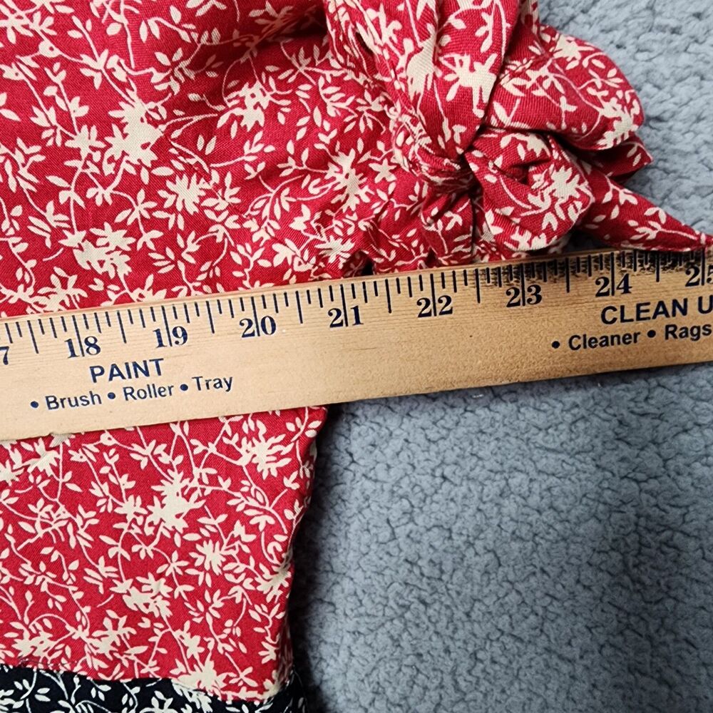 Asos Maternity Two Tone Floral Red Black Cottagecore Maxi Dress Size 14 - Picture 8 of 9